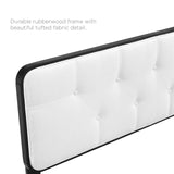 Collins Tufted Twin Fabric and Wood Headboard Black White MOD-6232-BLK-WHI