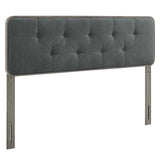Collins Tufted Twin Fabric and Wood Headboard Gray Charcoal MOD-6232-GRY-CHA