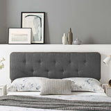 Collins Tufted Twin Fabric and Wood Headboard Gray Charcoal MOD-6232-GRY-CHA