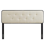 Collins Tufted Full Fabric and Wood Headboard Black Beige MOD-6233-BLK-BEI