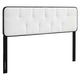 Collins Tufted Full Fabric and Wood Headboard Black White MOD-6233-BLK-WHI