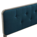 Collins Tufted Queen Fabric and Wood Headboard Gray Azure MOD-6234-GRY-AZU