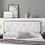 Collins Tufted King Fabric and Wood Headboard Black White MOD-6235-BLK-WHI