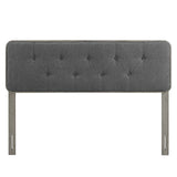 Collins Tufted King Fabric and Wood Headboard Gray Charcoal MOD-6235-GRY-CHA