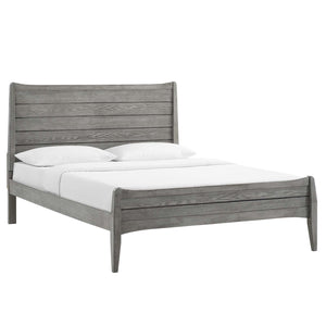 Georgia King Wood Platform Bed Gray MOD-6239-GRY