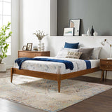 June Full Wood Platform Bed Frame Walnut MOD-6245-WAL