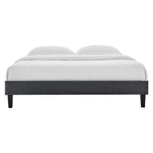 Reign Queen Performance Velvet Platform Bed Frame Charcoal MOD-6266-CHA