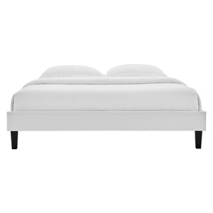 Reign Queen Performance Velvet Platform Bed Frame Light Gray MOD-6266-LGR