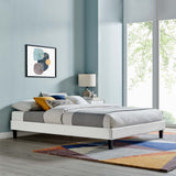 Reign Queen Performance Velvet Platform Bed Frame Light Gray MOD-6266-LGR