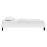 Reign Queen Performance Velvet Platform Bed Frame White MOD-6266-WHI