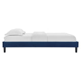 Reign King Performance Velvet Platform Bed Frame Navy MOD-6267-NAV