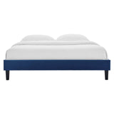 Reign King Performance Velvet Platform Bed Frame Navy MOD-6267-NAV