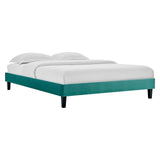 Reign King Performance Velvet Platform Bed Frame Teal MOD-6267-TEA