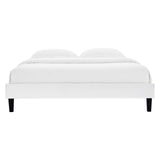 Reign King Performance Velvet Platform Bed Frame White MOD-6267-WHI