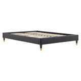 Harlow Twin Performance Velvet Platform Bed Frame Charcoal MOD-6268-CHA