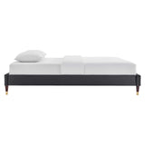 Harlow Twin Performance Velvet Platform Bed Frame Charcoal MOD-6268-CHA