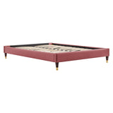 Harlow Twin Performance Velvet Platform Bed Frame Dusty Rose MOD-6268-DUS