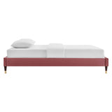 Harlow Twin Performance Velvet Platform Bed Frame Dusty Rose MOD-6268-DUS