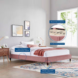 Harlow Twin Performance Velvet Platform Bed Frame Dusty Rose MOD-6268-DUS