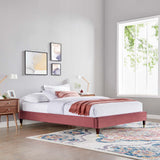 Harlow Twin Performance Velvet Platform Bed Frame Dusty Rose MOD-6268-DUS