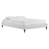 Harlow Twin Performance Velvet Platform Bed Frame Light Gray MOD-6268-LGR