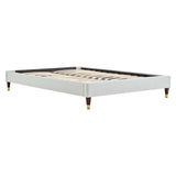 Harlow Twin Performance Velvet Platform Bed Frame Light Gray MOD-6268-LGR