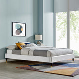 Harlow Twin Performance Velvet Platform Bed Frame Light Gray MOD-6268-LGR