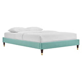 Harlow Twin Performance Velvet Platform Bed Frame Mint MOD-6268-MIN