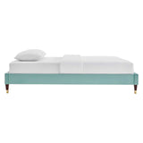 Harlow Twin Performance Velvet Platform Bed Frame Mint MOD-6268-MIN