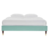 Harlow Twin Performance Velvet Platform Bed Frame Mint MOD-6268-MIN