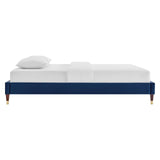 Harlow Twin Performance Velvet Platform Bed Frame Navy MOD-6268-NAV