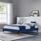 Harlow Twin Performance Velvet Platform Bed Frame Navy MOD-6268-NAV