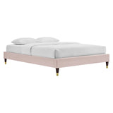 Harlow Twin Performance Velvet Platform Bed Frame Pink MOD-6268-PNK