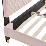 Harlow Twin Performance Velvet Platform Bed Frame Pink MOD-6268-PNK