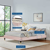 Harlow Twin Performance Velvet Platform Bed Frame Pink MOD-6268-PNK