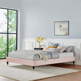 Harlow Twin Performance Velvet Platform Bed Frame Pink MOD-6268-PNK