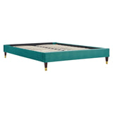 Harlow Twin Performance Velvet Platform Bed Frame Teal MOD-6268-TEA