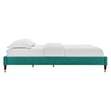 Harlow Twin Performance Velvet Platform Bed Frame Teal MOD-6268-TEA