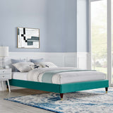 Harlow Twin Performance Velvet Platform Bed Frame Teal MOD-6268-TEA