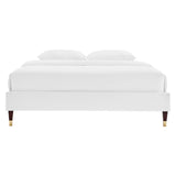 Harlow Twin Performance Velvet Platform Bed Frame White MOD-6268-WHI