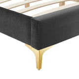 Sutton Queen Performance Velvet Bed Frame Charcoal MOD-6275-CHA