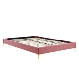 Sutton Queen Performance Velvet Bed Frame Dusty Rose MOD-6275-DUS