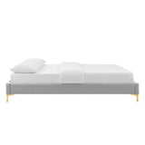 Sutton Queen Performance Velvet Bed Frame Light Gray MOD-6275-LGR