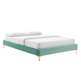 Sutton Queen Performance Velvet Bed Frame Mint MOD-6275-MIN