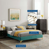 Sutton Queen Performance Velvet Bed Frame Teal MOD-6275-TEA