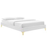 Sutton Queen Performance Velvet Bed Frame White MOD-6275-WHI