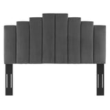 Noelle Performance Velvet Twin Headboard Charcoal MOD-6276-CHA