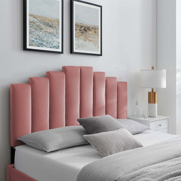 Noelle Performance Velvet King/California King Headboard Dusty Rose MOD-6278-DUS