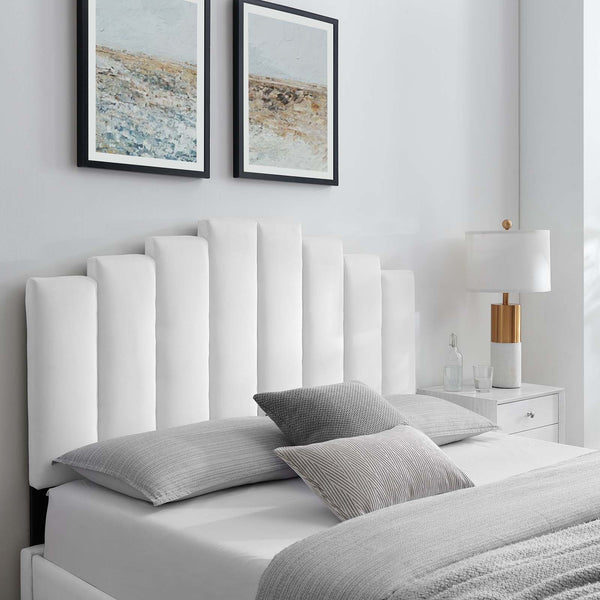 Noelle Performance Velvet King/California King Headboard White MOD-6278-WHI