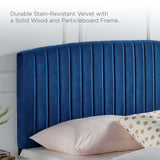 Modway Furniture Alessi Performance Velvet Queen Platform Bed XRXT Navy MOD-6283-NAV